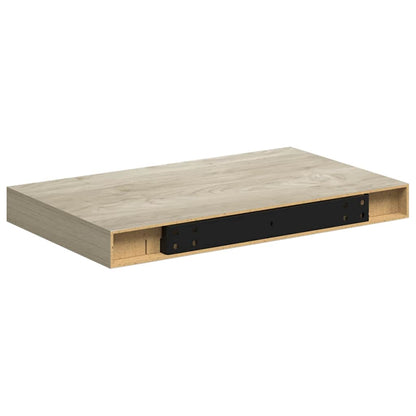 Wall Shelf | Set of 2 | Oak | Honeycomb MDF, Metal | 40x23x3.8 cm