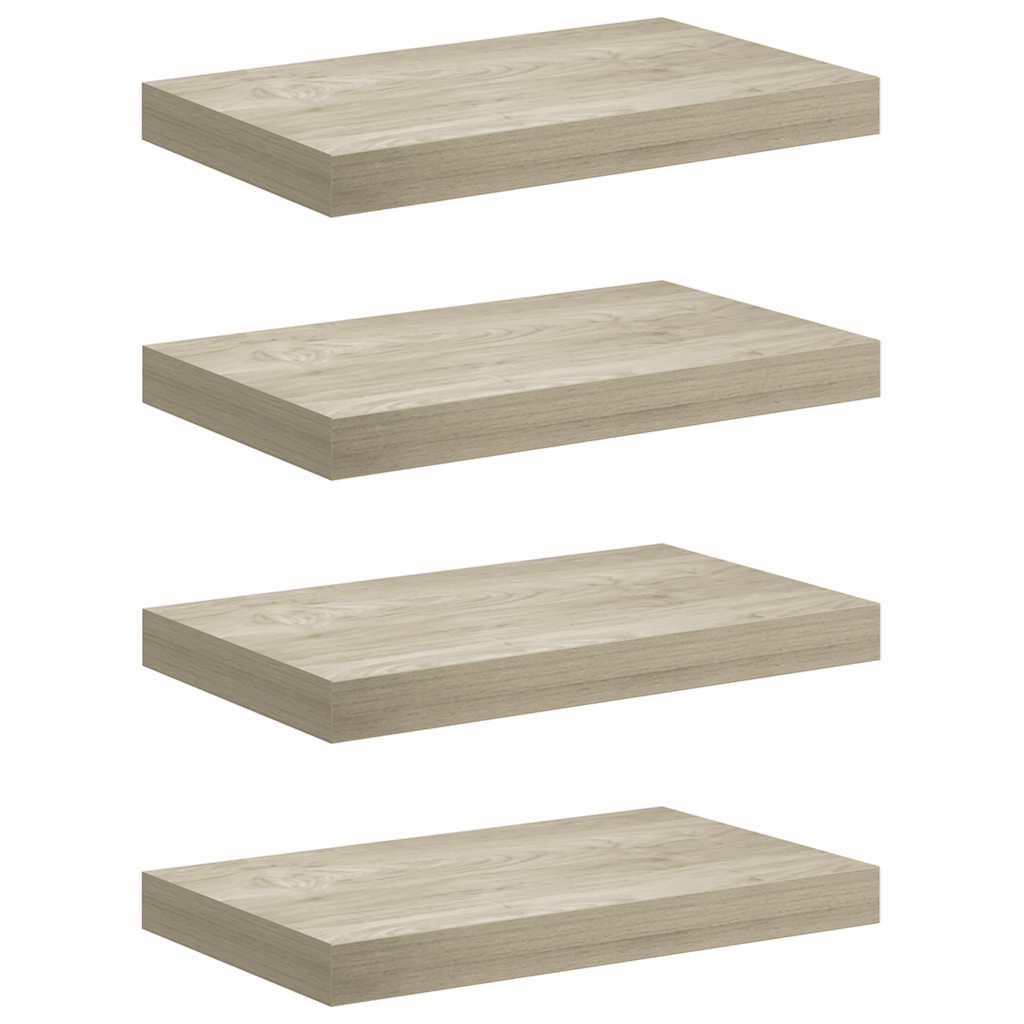 Floating Wall Shelves 4 pcs Oak 40x23.5x3.8 cm MDF