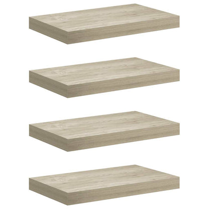 Floating Wall Shelves 4 pcs Oak 40x23.5x3.8 cm MDF