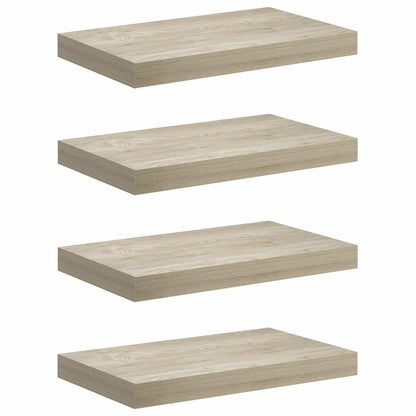 Floating Wall Shelves 4 pcs Oak 40x23x3.8 cm MDF