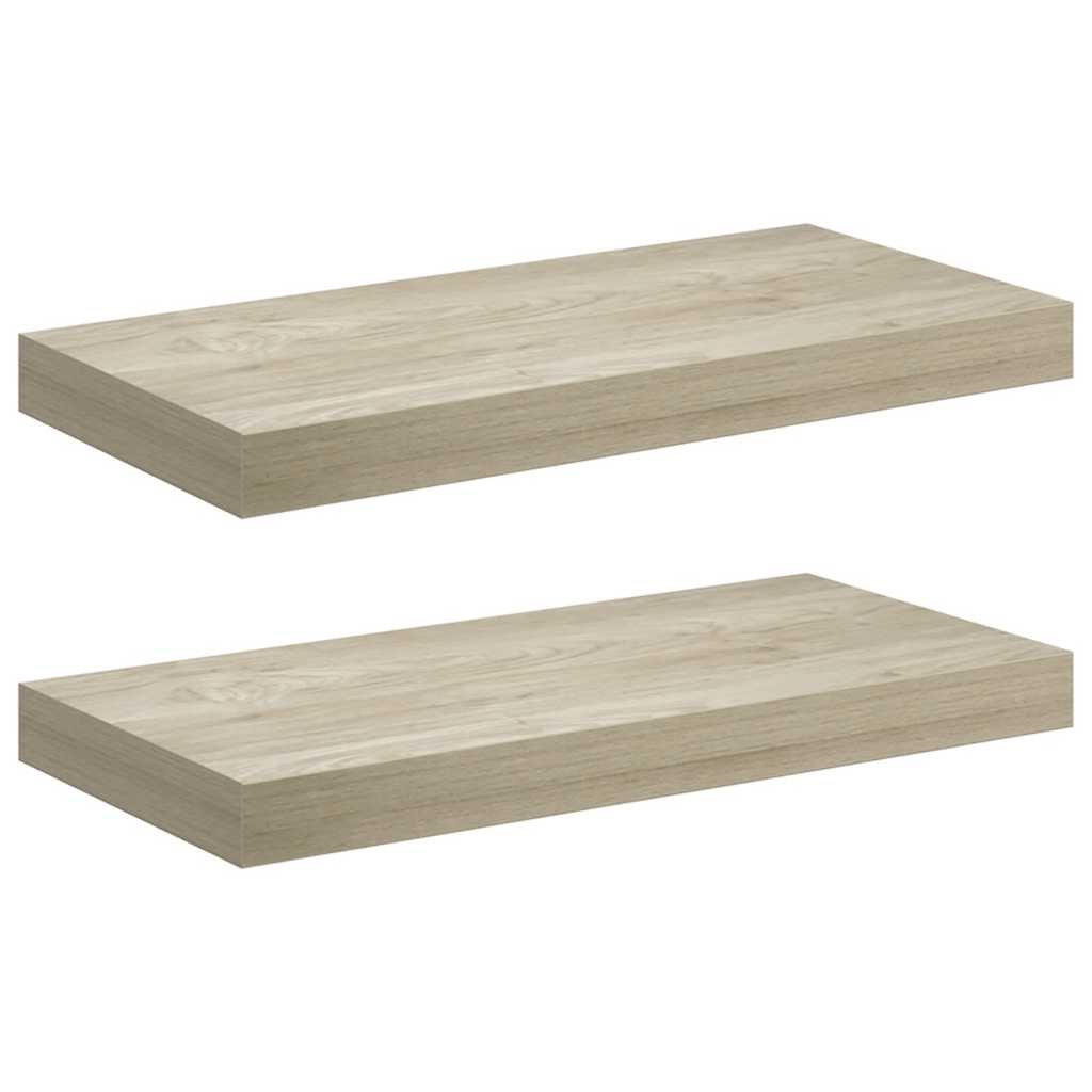 Wall Shelf | Set of 2 | Oak | Honeycomb MDF, metal | 50x23x3.8 cm