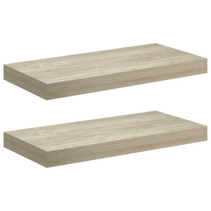 Wall Shelf | Set of 2 | Oak | Honeycomb MDF, metal | 50x23x3.8 cm
