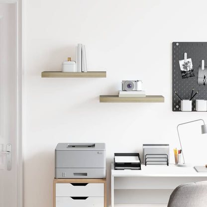 Floating Wall Shelves 2 pcs Oak 50x23.5x3.8 cm MDF