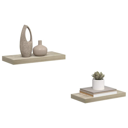 Floating Wall Shelves 2 pcs Oak 50x23.5x3.8 cm MDF