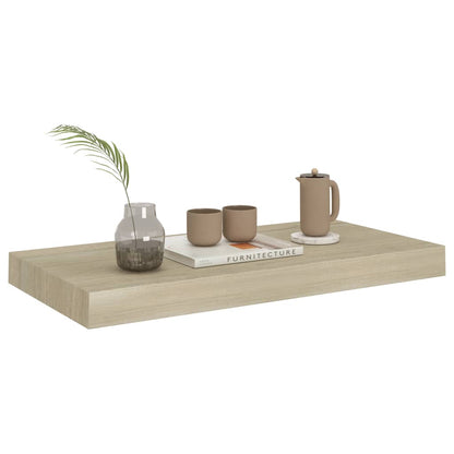 Wall Shelf | Set of 2 | Oak | Honeycomb MDF, metal | 50x23x3.8 cm