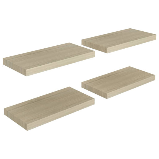Floating Wall Shelves 4 pcs Oak 50x23x3.8 cm MDF