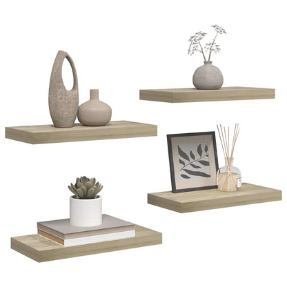 Floating Wall Shelves 4 pcs Oak 50x23x3.8 cm MDF