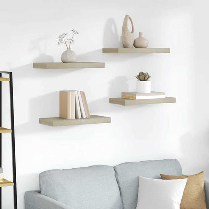Floating Wall Shelves 4 pcs Oak 50x23x3.8 cm MDF