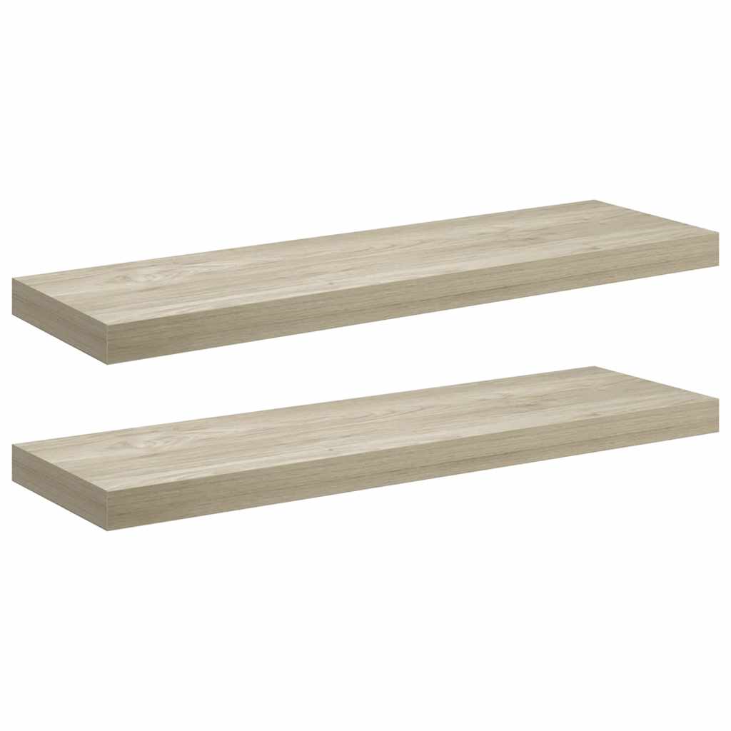 Floating Wall Shelves 2 pcs Oak 80x23.5x3.8 cm MDF
