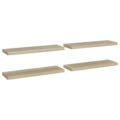 Floating Wall Shelves 4 pcs Oak 80x23.5x3.8 cm MDF