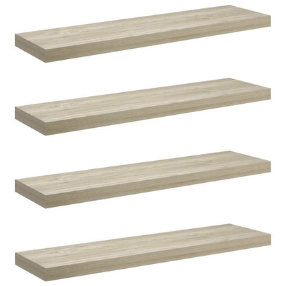 Floating Wall Shelves 4 pcs Oak 90x23.5x3.8 cm MDF