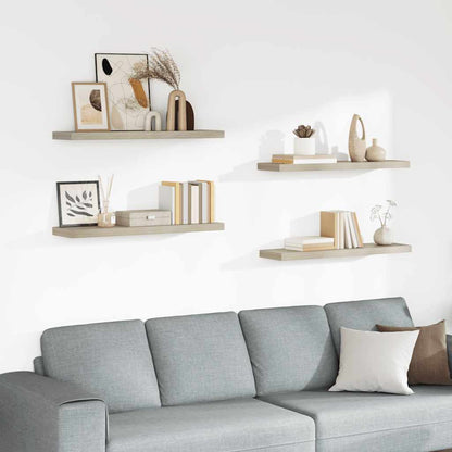 Floating Wall Shelves 4 pcs Oak 90x23.5x3.8 cm MDF