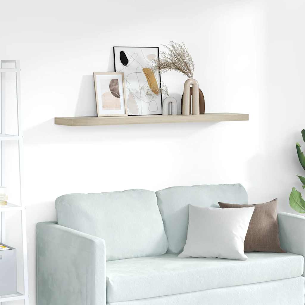 Floating Wall Shelf Oak 120x23.5x3.8 cm MDF