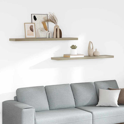 Floating Wall Shelves 2 pcs Oak 120x23.5x3.8 cm MDF