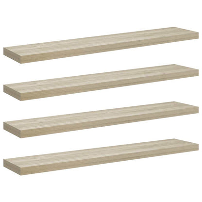Floating Wall Shelves 4 pcs Oak 120x23.5x3.8 cm MDF