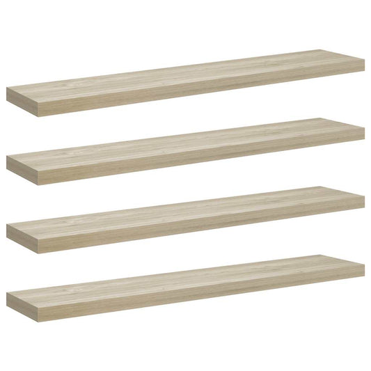 Floating Wall Shelves 4 pcs Oak 120x23.5x3.8 cm MDF