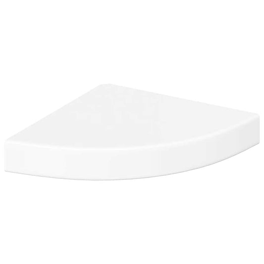 Corner Shelf | High gloss white | Honeycomb MDF, metal | 25 cm