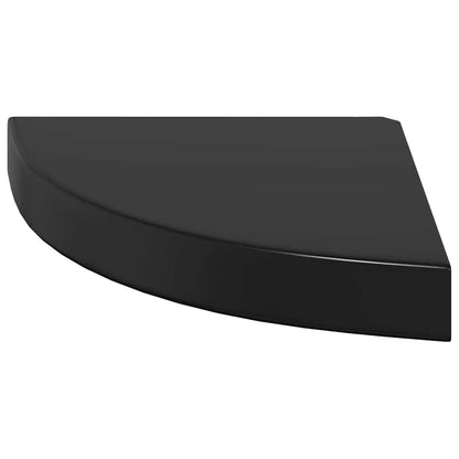 Floating Corner Shelves 2 pcs High Gloss Black 25x25x3.8 cm MDF