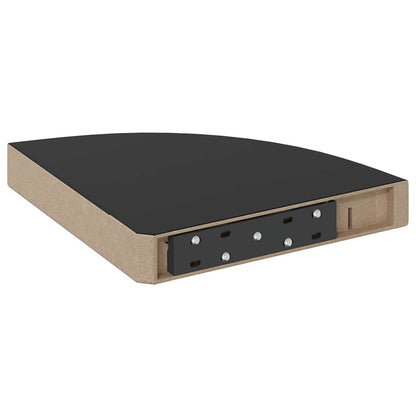 Floating Corner Shelves 2 pcs High Gloss Black 25x25x3.8 cm MDF