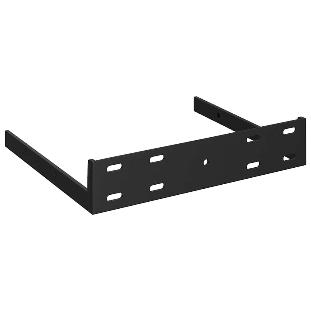 Floating Corner Shelves 2 pcs High Gloss Black 25x25x3.8 cm MDF