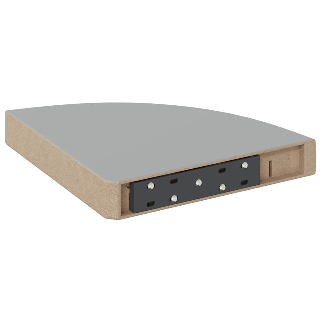 Floating Corner Shelf High Gloss Grey 25x25x3.8 cm MDF