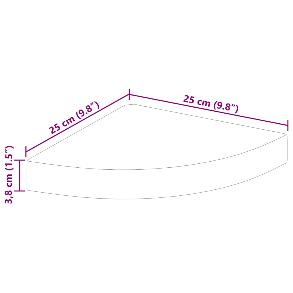 Floating Corner Shelf High Gloss Grey 25x25x3.8 cm MDF