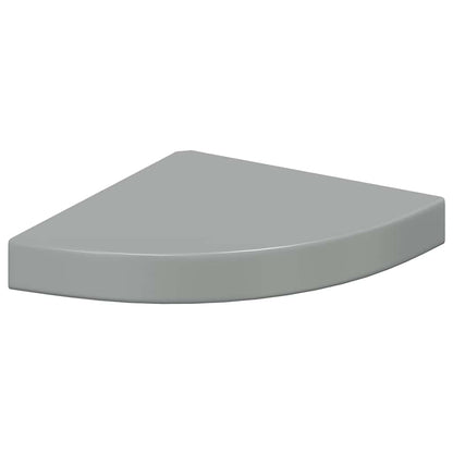 Floating Corner Shelves 4 pcs High Gloss Grey 25x25x3.8 cm MDF
