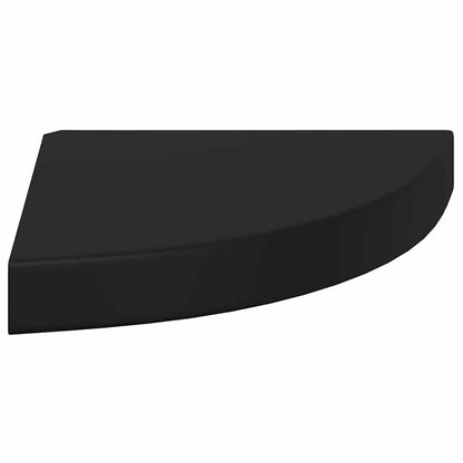 Floating Corner Shelf Black 25x25x3.8 cm MDF