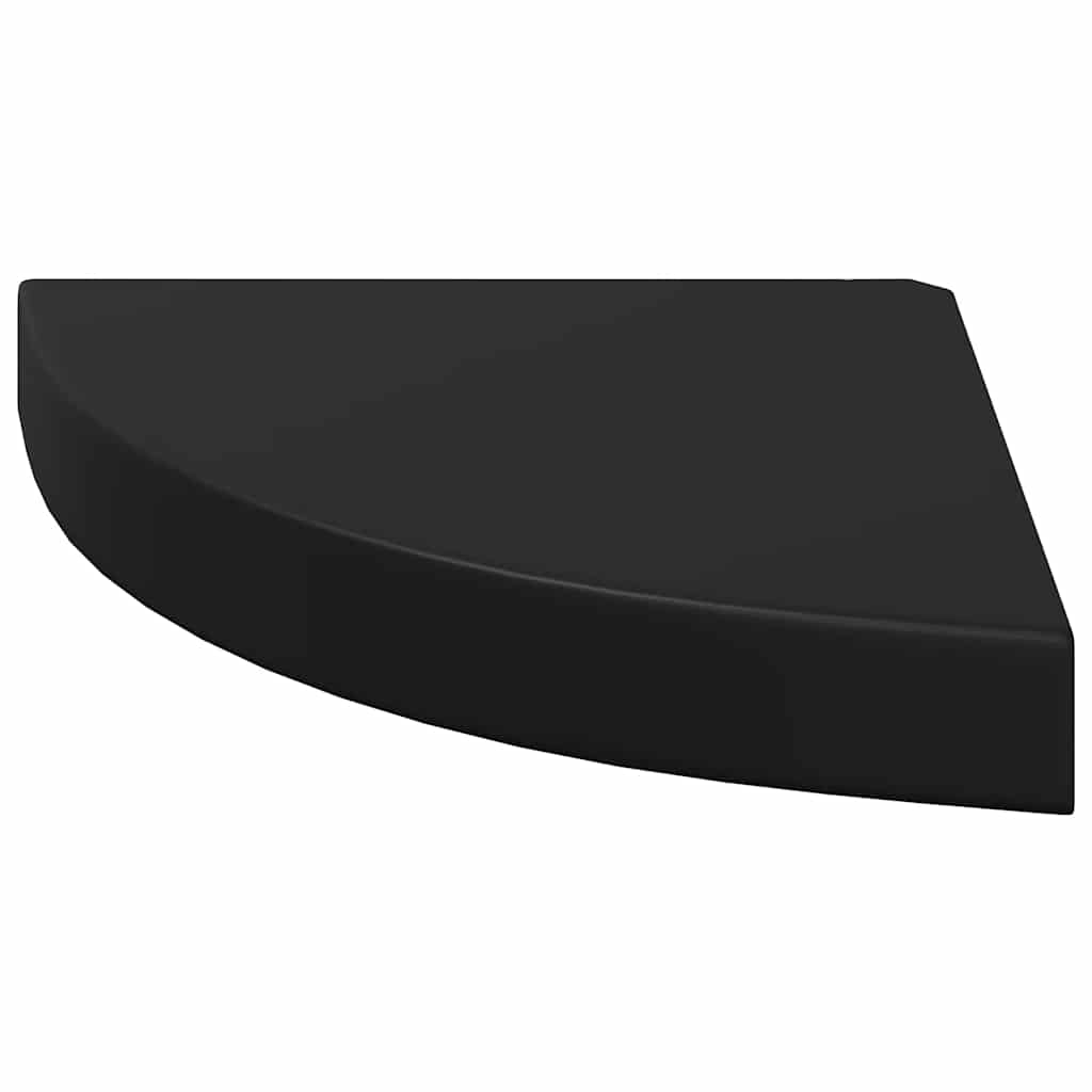 Floating Corner Shelves 2 pcs Black 25x25x3.8 cm MDF