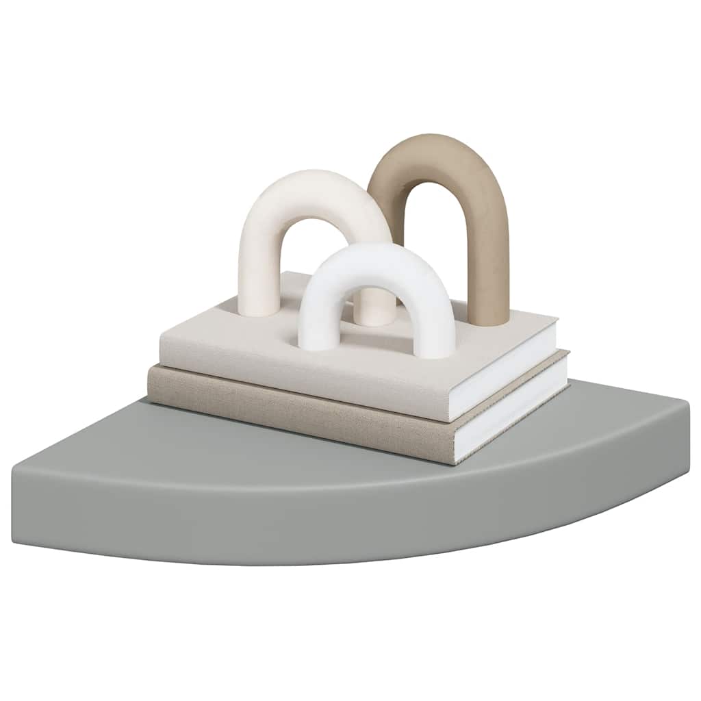 Floating Corner Shelf Grey 25x25x3.8 cm MDF