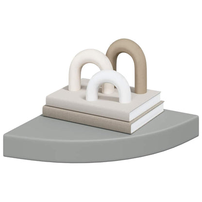 Floating Corner Shelf Grey 25x25x3.8 cm MDF