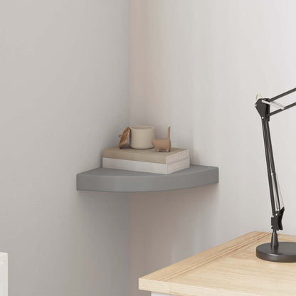 Floating Corner Shelf Grey 25x25x3.8 cm MDF