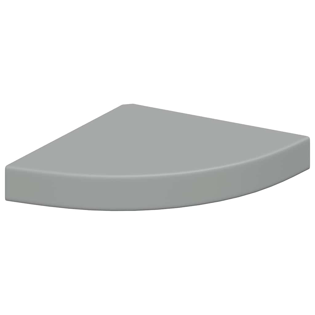 Floating Corner Shelves 2 pcs Grey 25x25x3.8 cm MDF