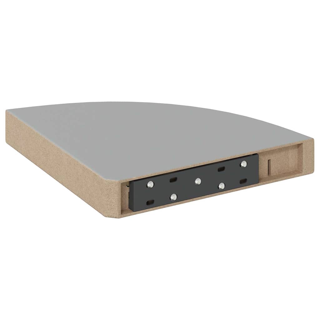Floating Corner Shelves 4 pcs Grey 25x25x3.8 cm MDF
