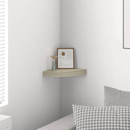 Floating Corner Shelf Oak 25x25x3.8 cm MDF