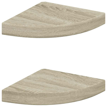 Floating Corner Shelves 2 pcs Oak 25x25x3.8 cm MDF