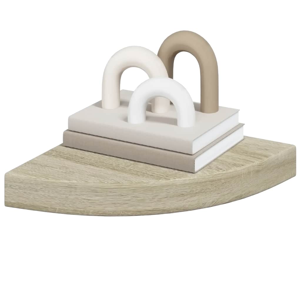 Floating Corner Shelves 2 pcs Oak 25x25x3.8 cm MDF