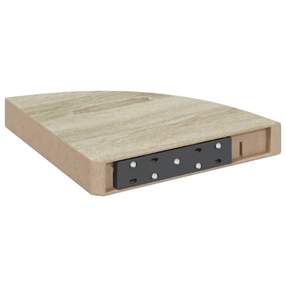 Floating Corner Shelves 2 pcs Oak 25x25x3.8 cm MDF