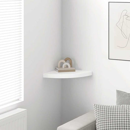 Floating Corner Shelf High Gloss White 35x35x3.8 cm MDF