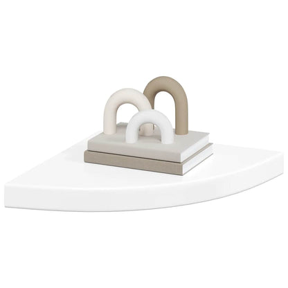 Floating Corner Shelf High Gloss White 35x35x3.8 cm MDF