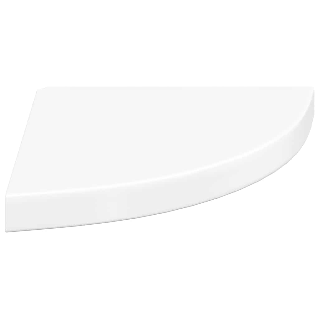 Floating Corner Shelf High Gloss White 35x35x3.8 cm MDF
