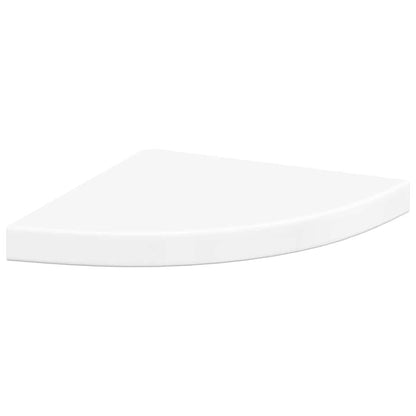 Floating Corner Shelves 2 pcs High Gloss White 35x35x3.8 cm MDF