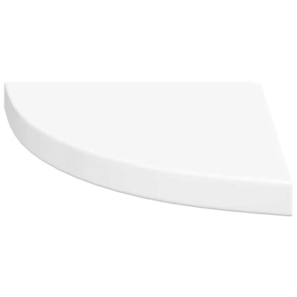 Floating Corner Shelves 2 pcs High Gloss White 35x35x3.8 cm MDF