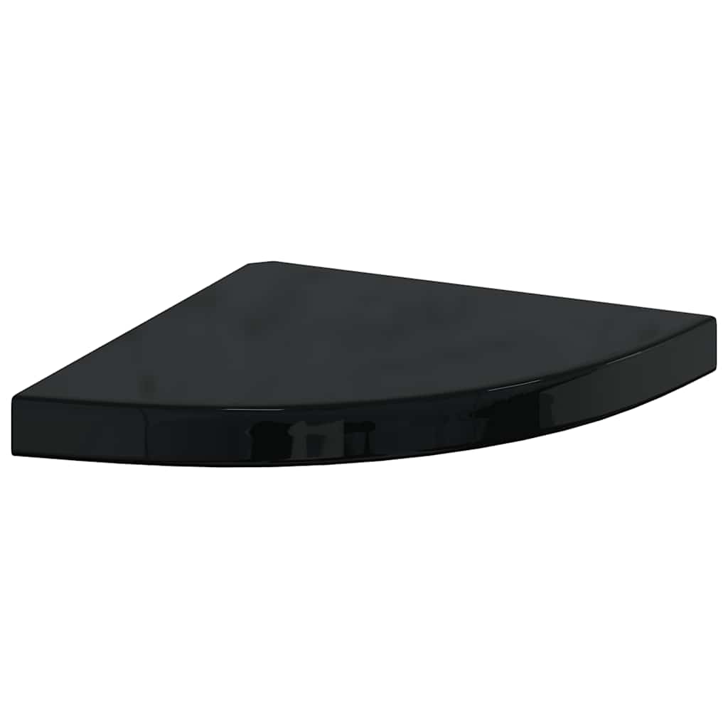 Floating Corner Shelf High Gloss Black 35x35x3.8 cm MDF