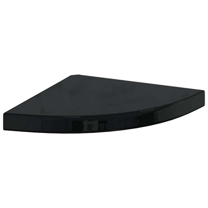 Floating Corner Shelf High Gloss Black 35x35x3.8 cm MDF