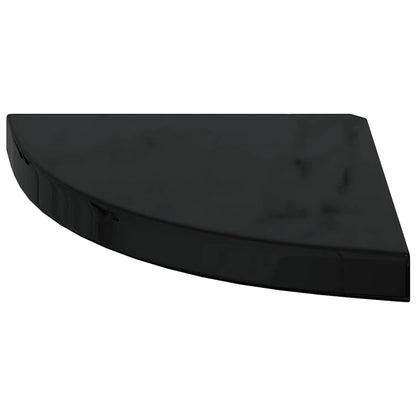 Floating Corner Shelves 2 pcs High Gloss Black 35x35x3.8 cm MDF