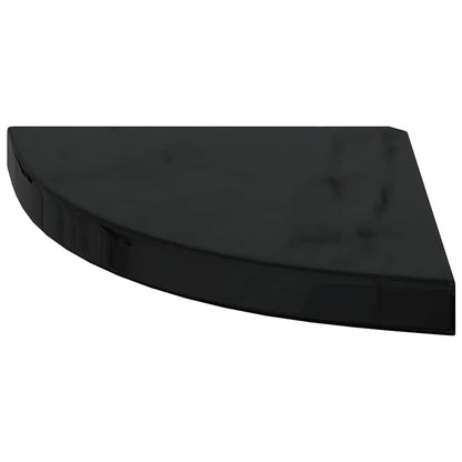 Floating Corner Shelves 4 pcs High Gloss Black 35x35x3.8 cm MDF