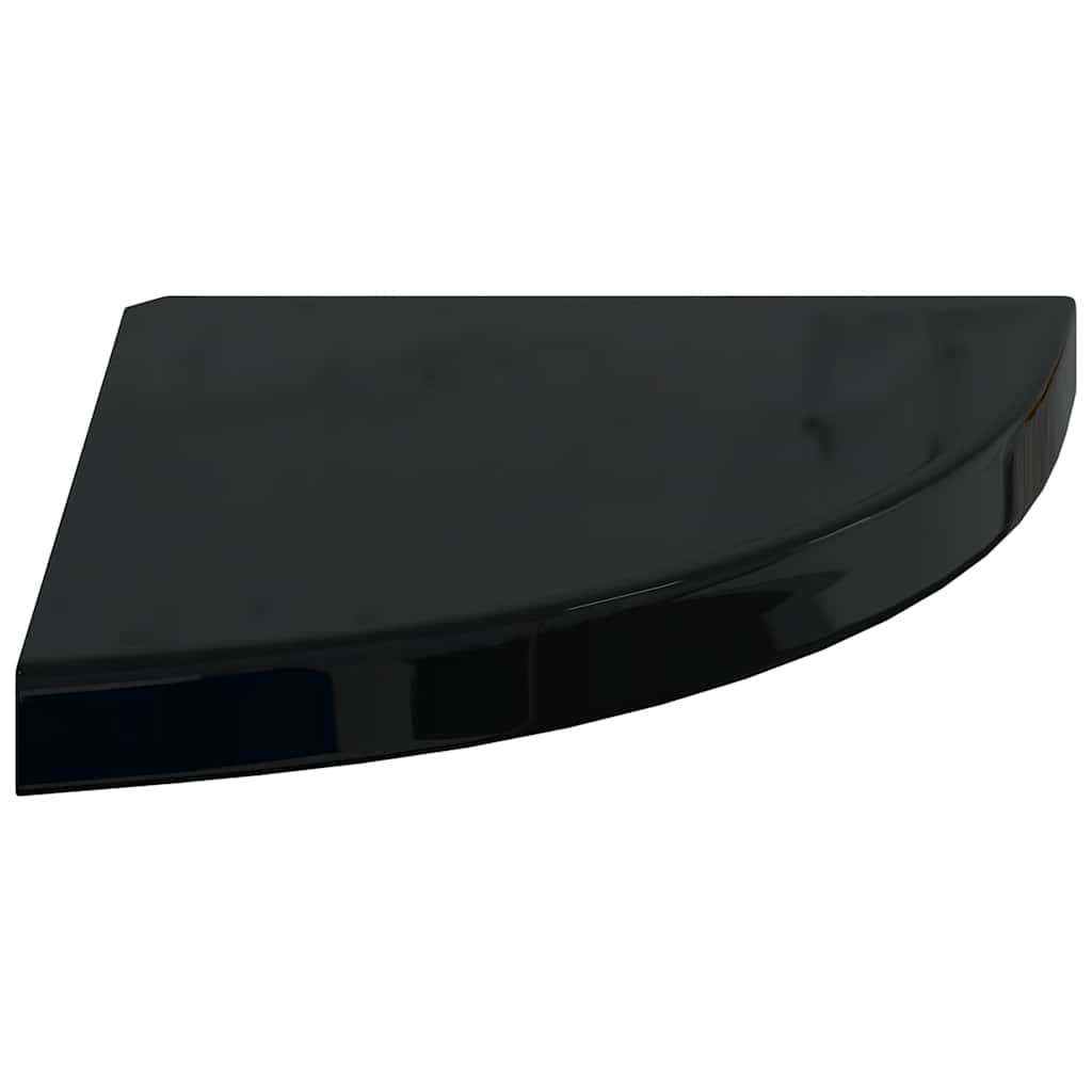 Floating Corner Shelves 4 pcs High Gloss Black 35x35x3.8 cm MDF