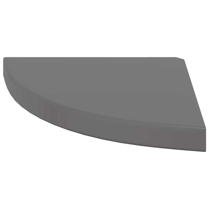 Floating Corner Shelf High Gloss Grey 35x35x3.8 cm MDF