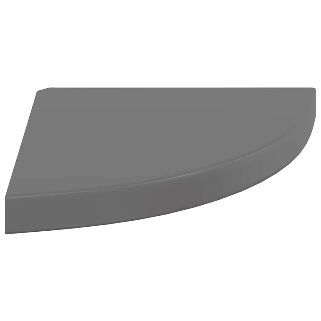 Floating Corner Shelf High Gloss Grey 35x35x3.8 cm MDF